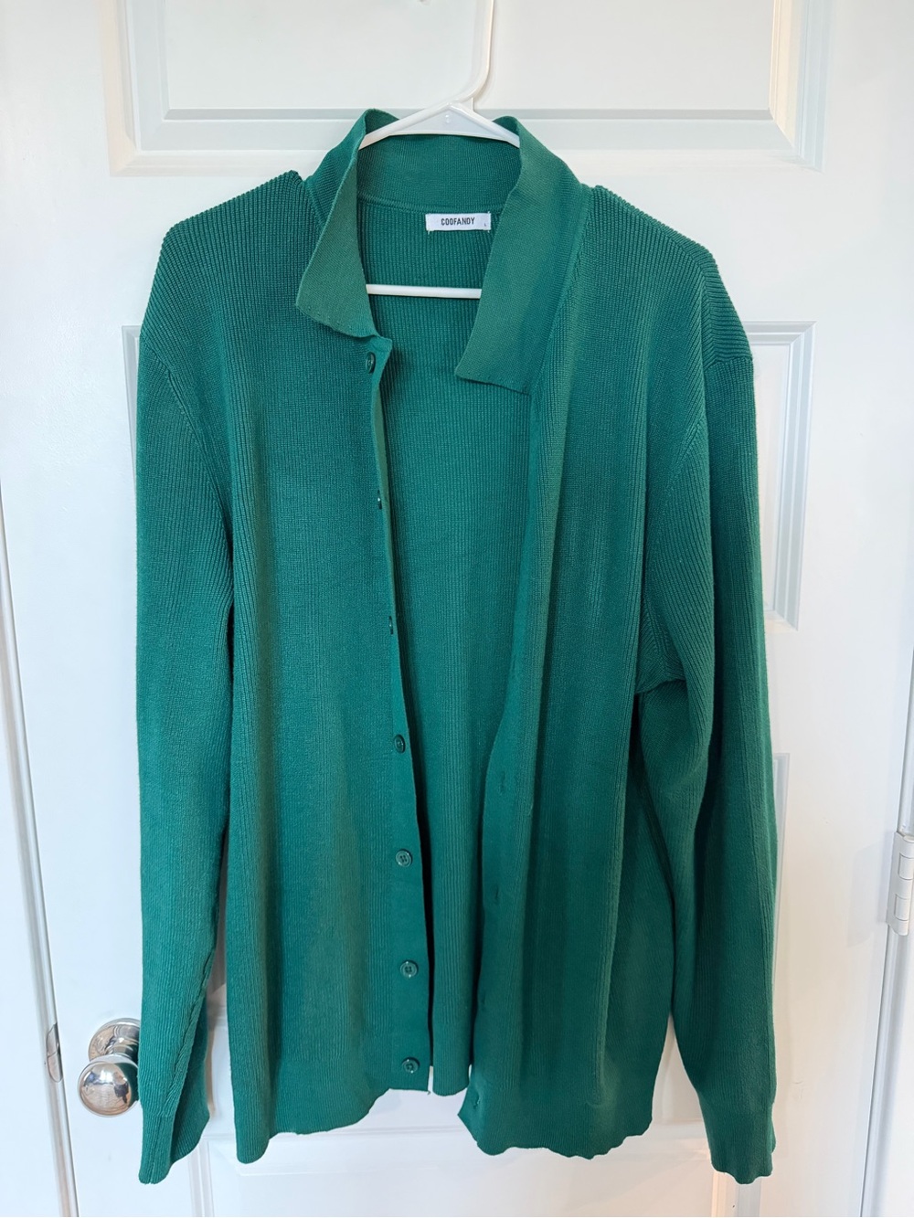 Coofandy Women's Emerald Green Button-Front Sweater